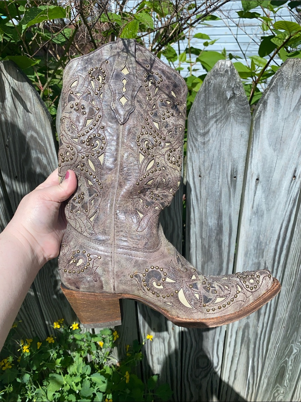 Corral Vintage Bronze Studded A1098 Women’s Cowboy Boots Size 8 READ DESCRIPTION - Picture 14 of 16
